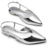 image:imageDREAM PAIRS Slingback Flats for Women PointedToe Elegant Womens Ballet Flats with Buckle Strap Classic Low Heel Dress Shoes for Casual Work Office PartySilverpat