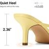 image:imageDREAM PAIRS Womens Bow Heels  Kitten Heel Mule Sandals Square Toe Strappy Slip On Dress Heels Elegant Bridal Wedding Party Formal Shoes for Special OccasionsYellow