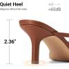 image:imageDREAM PAIRS Womens Bow Heels  Kitten Heel Mule Sandals Square Toe Strappy Slip On Dress Heels Elegant Bridal Wedding Party Formal Shoes for Special OccasionsBrown