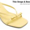 image:imageDREAM PAIRS Womens Bow Heels  Kitten Heel Mule Sandals Square Toe Strappy Slip On Dress Heels Elegant Bridal Wedding Party Formal Shoes for Special OccasionsYellow