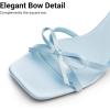 image:imageDREAM PAIRS Womens Bow Heels Kitten Heels for Women Square Toe Strappy Heeled Sandals Elegant Wedding amp Bridal Bownots Sandals for Formal amp Special OccasionsBlue