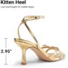 image:imageDREAM PAIRS Womens Bow Heels Kitten Heels for Women Square Toe Strappy Heeled Sandals Elegant Wedding amp Bridal Bownots Sandals for Formal amp Special OccasionsGold