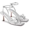 image:imageDREAM PAIRS Womens Bow Heels Kitten Heels for Women Square Toe Strappy Heeled Sandals Elegant Wedding amp Bridal Bownots Sandals for Formal amp Special OccasionsSilver