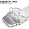 image:imageDREAM PAIRS Womens Bow Heels Kitten Heels for Women Square Toe Strappy Heeled Sandals Elegant Wedding amp Bridal Bownots Sandals for Formal amp Special OccasionsSilver