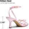 image:imageDREAM PAIRS Womens Bow Heels Kitten Heels for Women Square Toe Strappy Heeled Sandals Elegant Wedding amp Bridal Bownots Sandals for Formal amp Special OccasionsPink