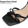 image:imageDREAM PAIRS Womens Bow Heels Kitten Heels for Women Square Toe Strappy Heeled Sandals Elegant Wedding amp Bridal Bownots Sandals for Formal amp Special OccasionsBlack