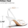 image:imageDREAM PAIRS Womens Bow Heels Kitten Heels for Women Square Toe Strappy Heeled Sandals Elegant Wedding amp Bridal Bownots Sandals for Formal amp Special OccasionsWhite