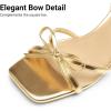 image:imageDREAM PAIRS Womens Bow Heels Kitten Heels for Women Square Toe Strappy Heeled Sandals Elegant Wedding amp Bridal Bownots Sandals for Formal amp Special OccasionsGold