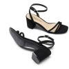 image:imageDREAM PAIRS Womens Chunky Strappy Heels Square Open Toe Ankle Buckle Low Heels Sandals for Daily Wedding Party DressBlack