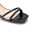 image:imageDREAM PAIRS Womens Chunky Strappy Heels Square Open Toe Ankle Buckle Low Heels Sandals for Daily Wedding Party DressBlackpu