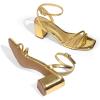 image:imageDREAM PAIRS Womens Chunky Strappy Heels Square Open Toe Ankle Buckle Low Heels Sandals for Daily Wedding Party DressGold