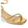 image:imageDREAM PAIRS Womens Chunky Strappy Heels Square Open Toe Ankle Buckle Low Heels Sandals for Daily Wedding Party DressGold