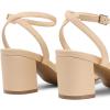 image:imageDREAM PAIRS Womens Chunky Strappy Heels Square Open Toe Ankle Buckle Low Heels Sandals for Daily Wedding Party DressNude