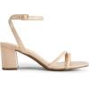 image:imageDREAM PAIRS Womens Chunky Strappy Heels Square Open Toe Ankle Buckle Low Heels Sandals for Daily Wedding Party DressNudepu