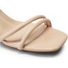 image:imageDREAM PAIRS Womens Chunky Strappy Heels Square Open Toe Ankle Buckle Low Heels Sandals for Daily Wedding Party DressNudepu