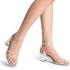 image:imageDREAM PAIRS Womens Chunky Strappy Heels Square Open Toe Ankle Buckle Low Heels Sandals for Daily Wedding Party DressSilver