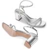 image:imageDREAM PAIRS Womens Chunky Strappy Heels Square Open Toe Ankle Buckle Low Heels Sandals for Daily Wedding Party DressSilverrhinestone