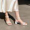 image:imageDREAM PAIRS Womens Chunky Strappy Heels Square Open Toe Ankle Buckle Low Heels Sandals for Daily Wedding Party DressWhitepu