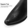 image:imageDREAM PAIRS Womens Cowboy Boots Western Comfortable Chunky Heel Square Toe Embroidered Cowgirl Knee High BootsBlack