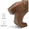 image:imageDREAM PAIRS Womens Cowboy Boots Western Comfortable Chunky Heel Square Toe Embroidered Cowgirl Knee High BootsBrown