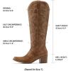image:imageDREAM PAIRS Womens Cowboy Boots Western Comfortable Chunky Heel Square Toe Embroidered Cowgirl Knee High BootsBrown