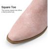 image:imageDREAM PAIRS Womens Cowboy Boots Western Comfortable Chunky Heel Square Toe Embroidered Cowgirl Knee High BootsLight Pink