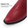 image:imageDREAM PAIRS Womens Cowboy Boots Western Comfortable Chunky Heel Square Toe Embroidered Cowgirl Knee High BootsRed