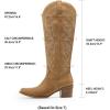 image:imageDREAM PAIRS Womens Cowboy Boots Western Comfortable Chunky Heel Square Toe Embroidered Cowgirl Knee High BootsTan