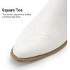 image:imageDREAM PAIRS Womens Cowboy Boots Western Comfortable Chunky Heel Square Toe Embroidered Cowgirl Knee High BootsWhite