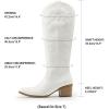 image:imageDREAM PAIRS Womens Cowboy Boots Western Comfortable Chunky Heel Square Toe Embroidered Cowgirl Knee High BootsWhite