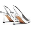 image:imageDREAM PAIRS Womens Heels Slingback Stiletto Pumps Shoes Pointed Closed Toe Kitten Heels Dress Bridal Elegant Wedding Sexy PartySilverpat