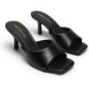image:imageDREAM PAIRS Womens Kitten Heels Sandals  Square Toe Slip On Low Heels Heeled Mules Footwear for Everyday Dressy amp Casual OccasionsAll Black