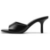 image:imageDREAM PAIRS Womens Kitten Heels Sandals  Square Toe Slip On Low Heels Heeled Mules Footwear for Everyday Dressy amp Casual OccasionsAll Black