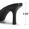 image:imageDREAM PAIRS Womens Kitten Heels Sandals  Square Toe Slip On Low Heels Heeled Mules Footwear for Everyday Dressy amp Casual OccasionsAll Black
