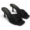 image:imageDREAM PAIRS Womens Kitten Heels Sandals  Square Toe Slip On Low Heels Heeled Mules Footwear for Everyday Dressy amp Casual OccasionsClassic Black