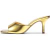 image:imageDREAM PAIRS Womens Kitten Heels Sandals  Square Toe Slip On Low Heels Heeled Mules Footwear for Everyday Dressy amp Casual OccasionsGold