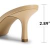 image:imageDREAM PAIRS Womens Kitten Heels Sandals  Square Toe Slip On Low Heels Heeled Mules Footwear for Everyday Dressy amp Casual OccasionsNude