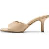 image:imageDREAM PAIRS Womens Kitten Heels Sandals  Square Toe Slip On Low Heels Heeled Mules Footwear for Everyday Dressy amp Casual OccasionsNude
