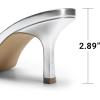 image:imageDREAM PAIRS Womens Kitten Heels Sandals  Square Toe Slip On Low Heels Heeled Mules Footwear for Everyday Dressy amp Casual OccasionsSilver