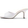 image:imageDREAM PAIRS Womens Kitten Heels Sandals  Square Toe Slip On Low Heels Heeled Mules Footwear for Everyday Dressy amp Casual OccasionsWhite