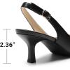 image:imageDREAM PAIRS Womens Kitten Heels Slingback Closed Pointed Toe Low Pumps Shoes Women Party Wedding Sexy Casual Dress ShoesBlack