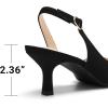 image:imageDREAM PAIRS Womens Kitten Heels Slingback Closed Pointed Toe Low Pumps Shoes Women Party Wedding Sexy Casual Dress ShoesBlacknubuck
