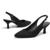 image:imageDREAM PAIRS Womens Kitten Heels Slingback Closed Pointed Toe Low Pumps Shoes Women Party Wedding Sexy Casual Dress ShoesBlacksuede1
