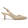 image:imageDREAM PAIRS Womens Kitten Heels Slingback Closed Pointed Toe Low Pumps Shoes Women Party Wedding Sexy Casual Dress ShoesGoldglitter