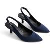 image:imageDREAM PAIRS Womens Kitten Heels Slingback Closed Pointed Toe Low Pumps Shoes Women Party Wedding Sexy Casual Dress ShoesNavysuede1