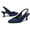 image:imageDREAM PAIRS Womens Kitten Heels Slingback Closed Pointed Toe Low Pumps Shoes Women Party Wedding Sexy Casual Dress ShoesNavysuede1