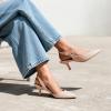 image:imageDREAM PAIRS Womens Kitten Heels Slingback Closed Pointed Toe Low Pumps Shoes Women Party Wedding Sexy Casual Dress ShoesNude