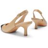image:imageDREAM PAIRS Womens Kitten Heels Slingback Closed Pointed Toe Low Pumps Shoes Women Party Wedding Sexy Casual Dress ShoesNudeBlack