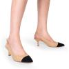 image:imageDREAM PAIRS Womens Kitten Heels Slingback Closed Pointed Toe Low Pumps Shoes Women Party Wedding Sexy Casual Dress ShoesNudeBlack