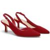image:imageDREAM PAIRS Womens Kitten Heels Slingback Closed Pointed Toe Low Pumps Shoes Women Party Wedding Sexy Casual Dress ShoesRedsuede